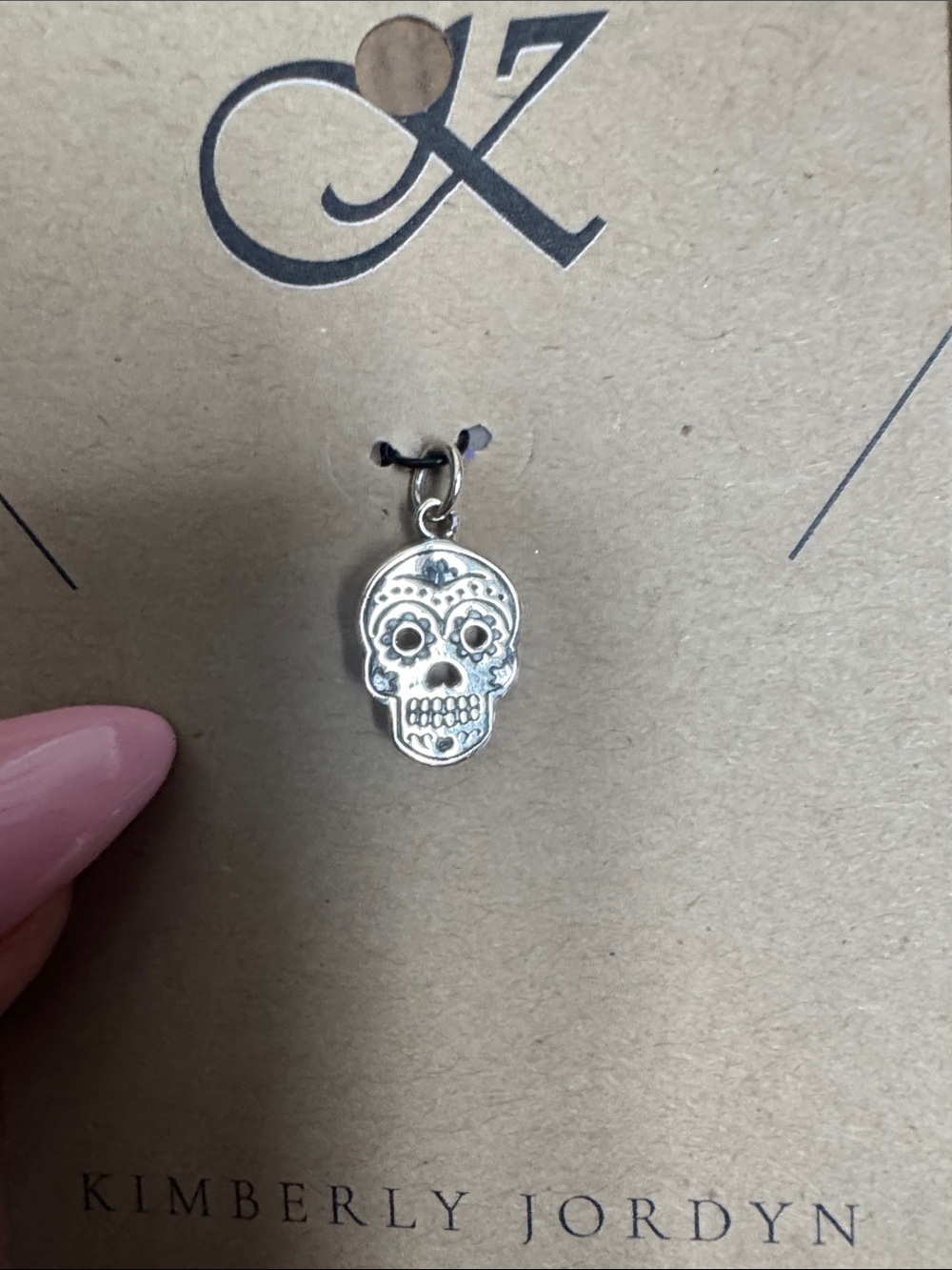 Sterling Silver Sugar Skull Charm - Picture 5 of 5
